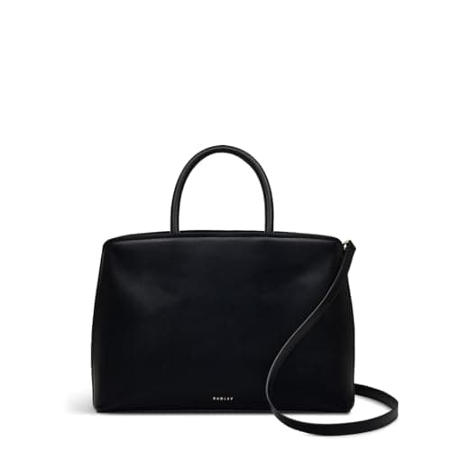 Image of RADLEY London Womens Ladies Bow Street Leather Ziptop Multiway Grab Crossbody Shoulder Bag in Black