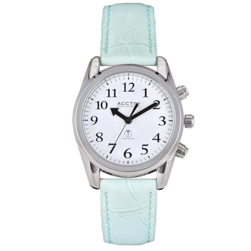 Image of Acctim 'Robin' 35mm Radio Controlled UK Talking Watch in Silver/Mint
