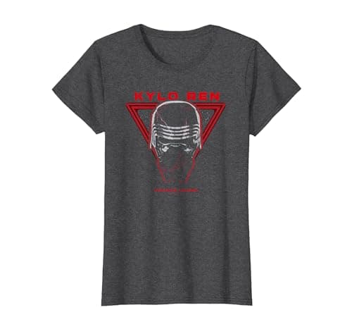 Image of Star Wars The Rise of Skywalker Supreme Leader Kylo Ren T-Shirt, Women, Dark Heather Grey, X-Large