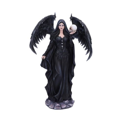 Image of Nemesis Now Requiem 33cm - Gothic Dark Angel Figurine with Skull, Hand Painted, For Gothic Art Collections, Dark Fairy Home Decor, Goth Collectors