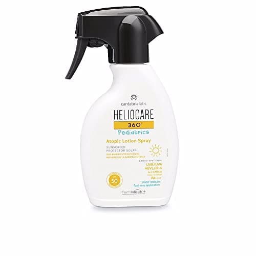 Image of Heliocare 360° Pediatrics Atopic Lotion Body Spray - 250ml | Kids Sun Spray for Body | UVA UVB Visible Light Infrared-A Sun Protection | For Children's Sensitive Skin | Supercharged with Antioxidants