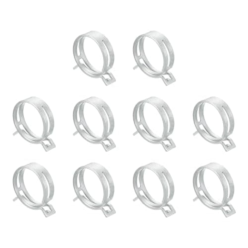 Image of Sourcingmap 5Pcs Spring Band Type Action Fuel/Silicone Vacuum Hose Pipe Clamp, 40mm Low-Pressure Air Spring Hose Clip Clamp for Automotive Oil Pipe Water Pipe, Silver