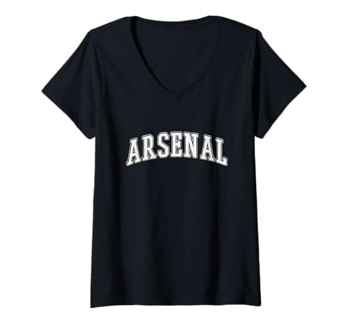 Image of Womens Arsenal Varsity Town of North London, England UK V-Neck T-Shirt
