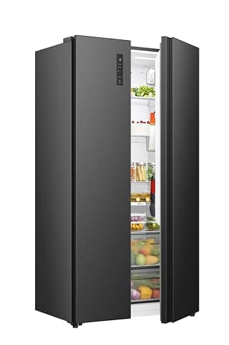 Image of Hisense PureFlat American Fridge Freezer - Black Stainless Steel - D Rated