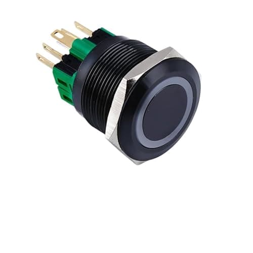 Image of MCSEROST 1PCS 25mm black AND white push button open 4 pin(Black,LATCHING_CATHODE_36V)