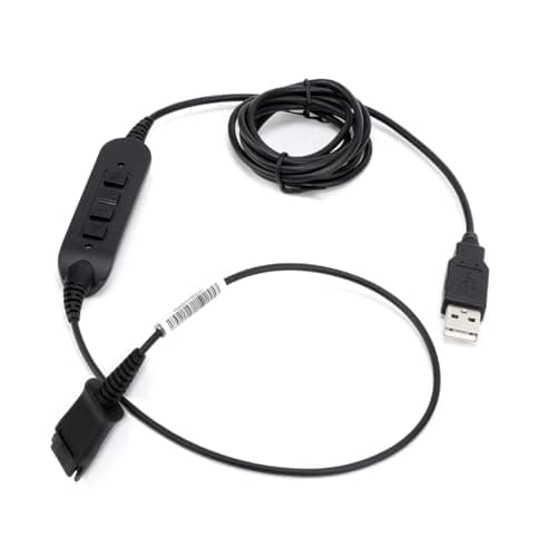 Image of VT QD to USB Adapter Cable Compatible with Any Plantronic-Poly QD Headset with Quick Disconnect, Call/Volume Control and Mute, for MS Teams and Genesys