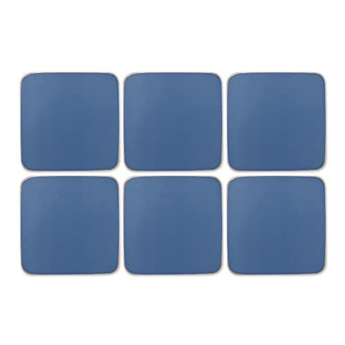 Image of Portmeirion Home & Gifts Harbour Blue Coasters Set of 6, 10.5cm x 10.5cm / 4" x 4"