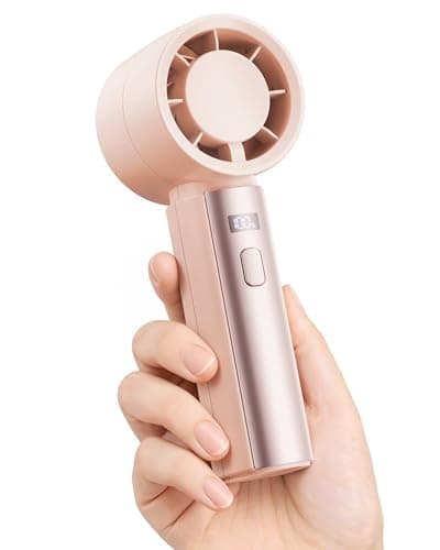 Image of gaiatop Powerful Handheld Fan Rechargeable, High Speed 100-Level Turbo Fan, 4000mAh Battery Portable Pocket Small Hand Fans, Holiday Travel Camping Essentials, Mum Gifts for Women Girls, Pink