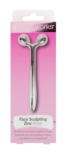 Image of Brushworks Face Sculpting Zinc Roller – Dual-Head Facial Massage Tool to Tone, Firm & Brighten Skin | Supports Circulation & Lymphatic Drainage