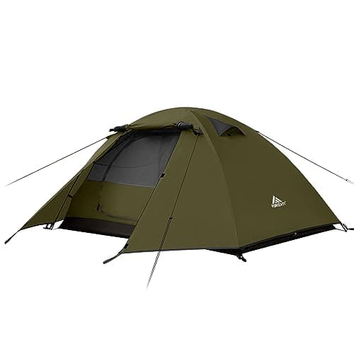 Image of Forceatt 2 Man Camping Tent - Easy Setup Lightweight Two Doors PU3000mm Waterproof Dome - Windproof Instant Outdoor Shelter for Traveling, Beach, Hiking, Mountaineering
