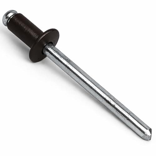 Image of 4mm x 10mm Chocolate Brown Painted Colour Blind Pop Rivet Dome Head Aluminium/Steel Shaft ISO 15977 RAL 8017 (Pack of 20) N11A