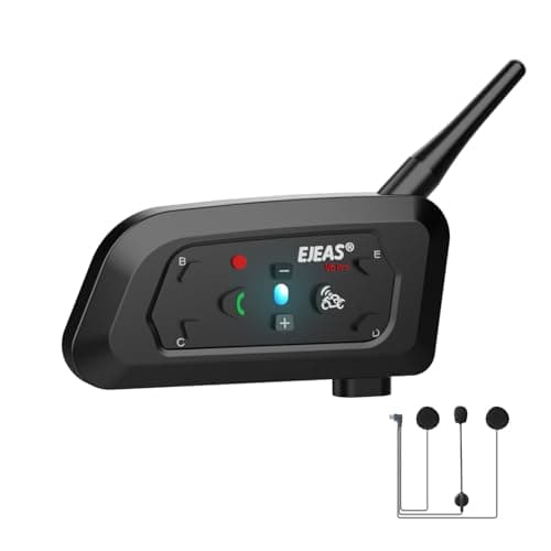 Image of VergeTech V6pro+ Motorcycle Bluetooth Headset, 2 Riders Motorcycle Intercom Helmet Communication System with Noise Reduction and Bluetooth 5.1 for Motorcycling Skiing and Climbing (1 Pack)