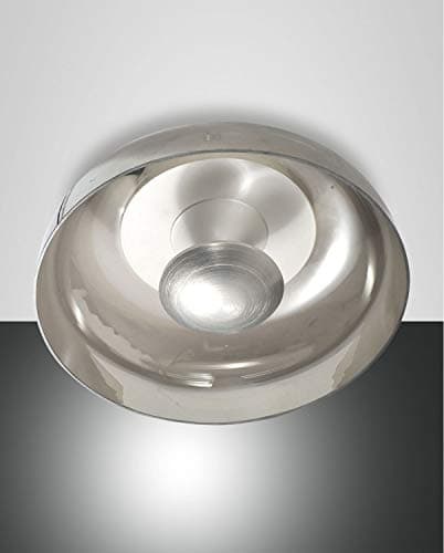 Image of Fabas Luce Vintage Integrated LED Semi Flush Light Transparent Grey Glass