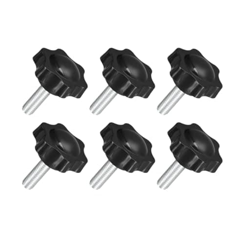 Image of 6Pcs Black M8 x 25mm Thread Clamping Knob,Hex Star Knurled Thumb Screw Knobs,Tightening Screws Nuts Knob,6 Star Hand Knob,Knobs and Hand