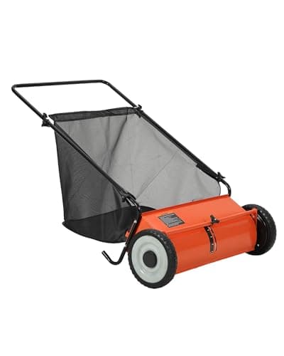 Image of 66cm Push Garden Sweeper with 198L Collection Bag – 4 Fast Spinning Brushes, Height-Adjustable & Silent Push-Along, for Driveway, Patio, Lawn & Artificial Grass