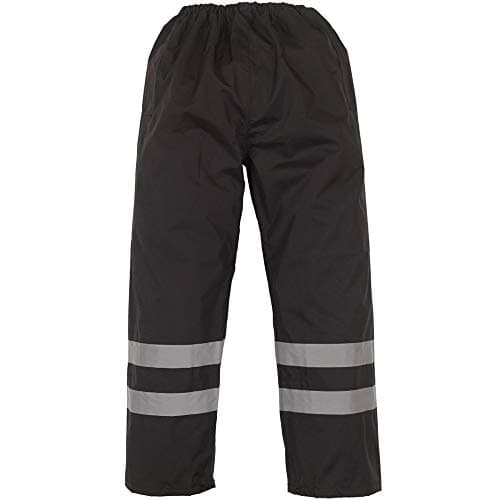 Image of Yoko Mens Hi-Vis Waterproof Contractor Trousers (M) (Black)