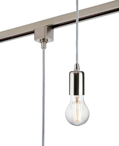 Image of Knightsbridge 230V 1.8M E27 Contemporary Track Pendant - Brushed Chrome