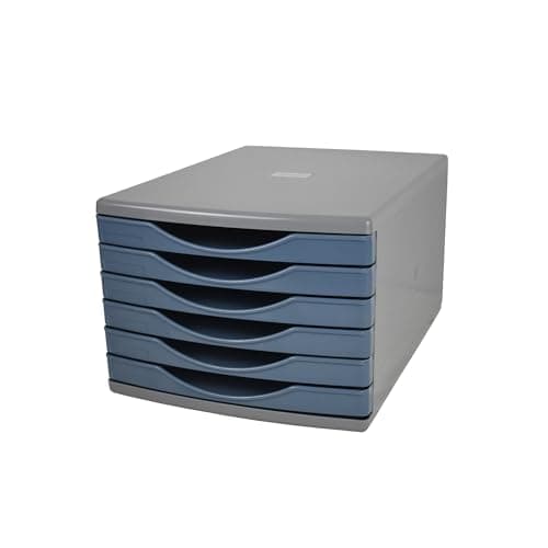 Image of Deflecto Dusk Desk Drawer Set - 6 x 30mm Pastel Tones - Desk Organiser - A4 Storage - Grey