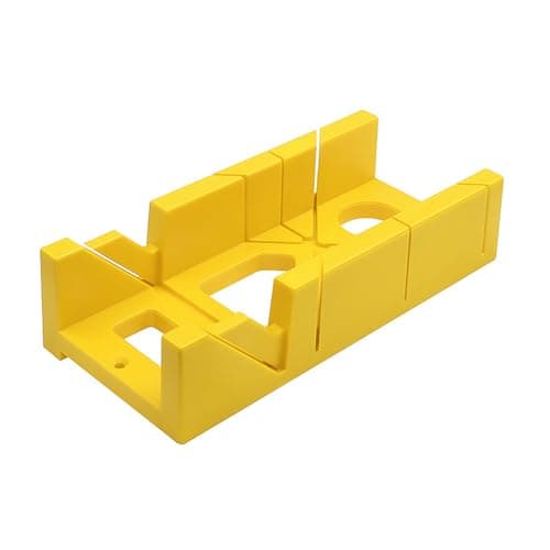 Image of 300mm Heavy Duty Mitre Box, High Impact Miter Box Plastic Coving Miter Tool Mitre Block with 45 and 90 Degree Cutting Angles for Woodworking DIY (Yellow)