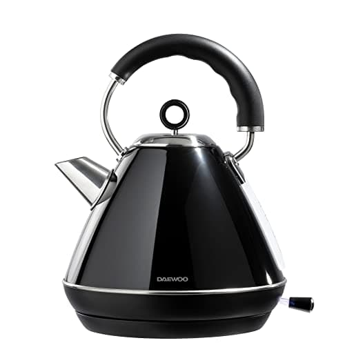 Image of Daewoo Kensington Pyramid Kettle, Stainless Steel, 3000 W, 1.7 liters, Black