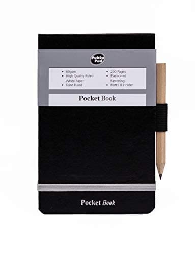 Image of Pukka Pad, Black Pocket Book A7 with Pencil