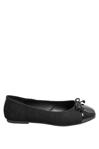 Image of Yours - Chisel Toe Ballerina Pumps in Extra Wide Eee Fit - Women's Black