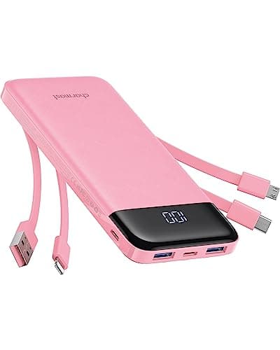 Image of Charmast Power Bank with Built in Cables X 4, USB C Battery pack 6 Outputs 3 Inputs with LED Display Type C Powerbank Portable Charger Compatible with Smartphones Tablets and More