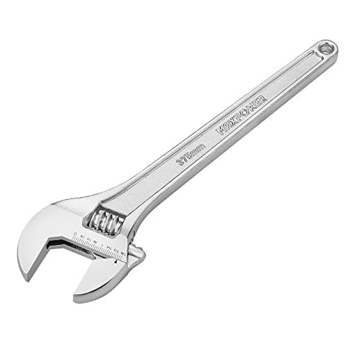 Image of MAXPOWER Adjustable Wrench 15 inch, Cr-V Steel Spanner, Metric & SAE Scales