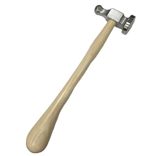 Image of Chasing Hammer Jewellery Tool, 28mm Flat Face, Wood Handle, Repousse Silversmith Hammer, 1.10 Inch