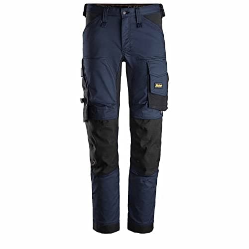 Image of Snickers Workwear Allround Work Craftsman’s Pants, 6341, Stretch Workwear Pants with Slim fit Legs Navy/Black