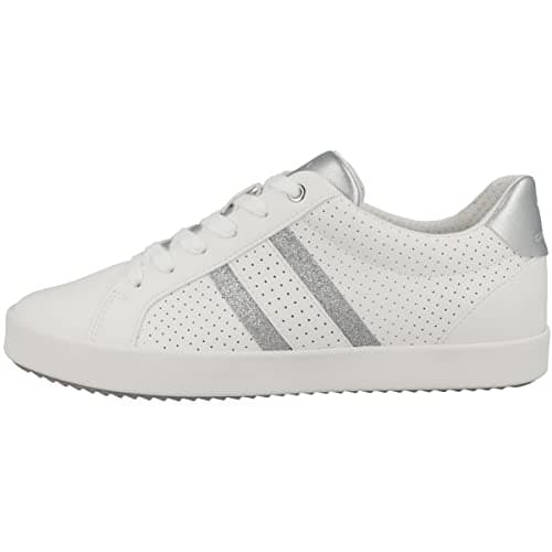 Image of Geox Women's D Blomiee Trainers, Optic White Silver, 5 UK