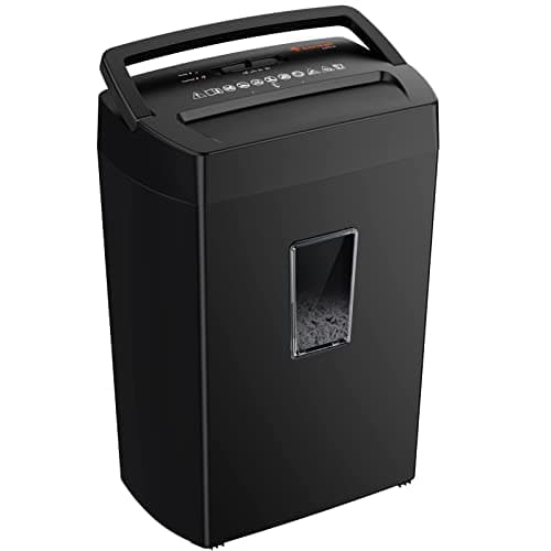 Image of Bonsaii 12-Sheet Cross Cut Paper Shredder, Home Heavy Duty Shredder, P4 Security(5x20mm), 5-Minute Continuous Shredding, Shreds Credit Cards, Mails & Staples, 21L Bin(C275-A)