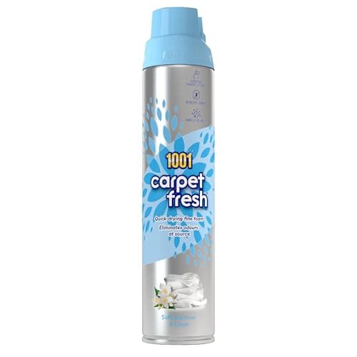 Image of 1001 Carpet Fresh Soft Jasmine & Fresh Linen Fragrance – Quick drying, For use On Carpet Rug Upholstery Freshening Foam Pet Odour Remover, 300ml Aerosol Spray Can