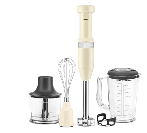 Image of KitchenAid HAND BLENDER WITH ACCESSORIES - Almond Cream 5KHBV83BAC