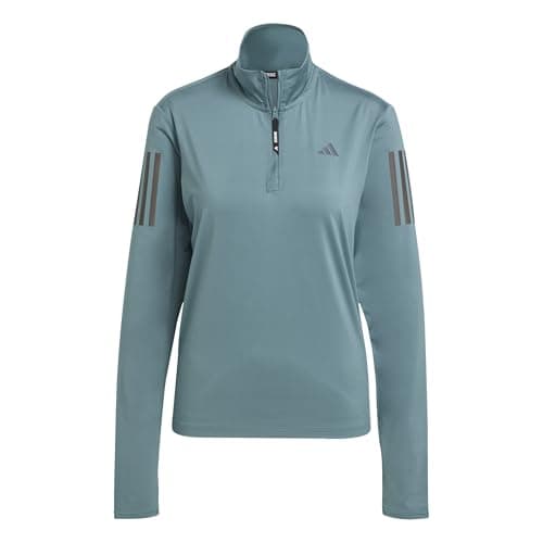 Image of adidas Women's Own the Run Half-Zip Jacket, Preloved Teal, XXL