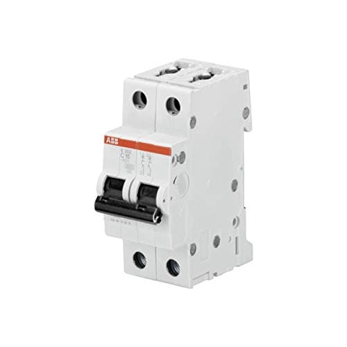 Image of ABB S202-C20 Miniature Circuit Breaker, 2 Pole, Type C, 6/10kA Breaking Capacity, 20 Amp Current (2CDS252001R0204)