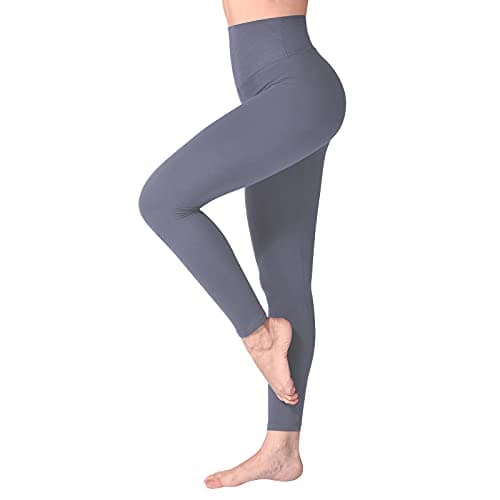 Image of SINOPHANT High Waisted Leggings for Women, Buttery Soft Elastic Opaque Tummy Control Leggings, Plus Size Workout Gym Yoga(Grey1,S-M)