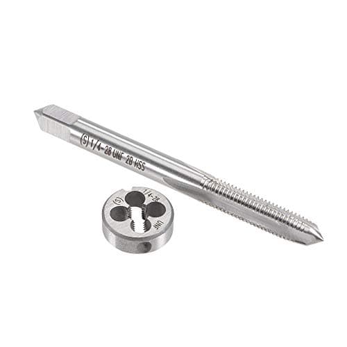 Image of sourcing map 1/4"-28 UNF Tap and Die Set, HSS Machine Thread Tap with Round Threading Die, Right Hand