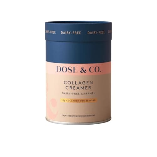 Image of Dose & Co Dairy-Free Caramel Collagen Creamer – 340g | Bovine Collagen Peptides (Peptiplus®) for Skin, Hair & Nails | 12g Protein per Serving | Smooth Coffee Creamer | Halal, Sugar-Free, Gluten-Free