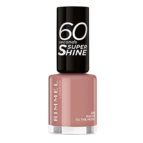 Image of Rimmel 60 Seconds Super Shine Nail Polish, 230 Mauve to the Music, Quick-Dry Nail Polish, Ultra-Shiny Finish, Easy to Apply, Vibrant Colour, Long-Wearing, Improved Formula, Vegan, 8ml