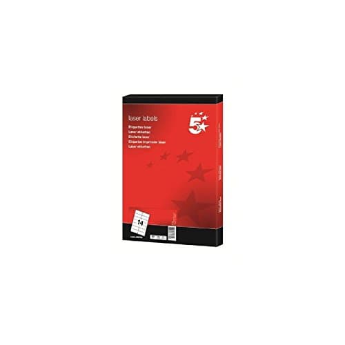 Image of 5 Star White Laser Labels 63.5x38.1mm 21-label sheets - 100 sheets