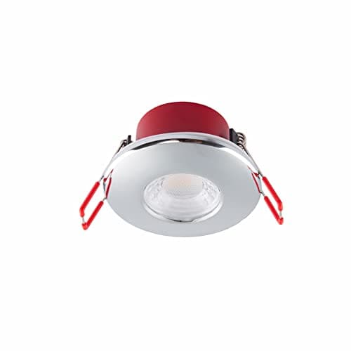 Image of TEKLED 5.5W Polished Chrome LED Downlight Fire Rated IP65 Bathroom 550lm Dimmable 68mm Cutout Cool White 4000K