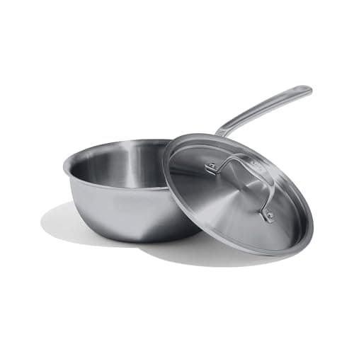 Image of Made In Cookware - 2 Quart Stainless Steel Saucier Pan - 5 Ply Stainless Clad - Professional Cookware - Crafted in Italy - Induction Compatible