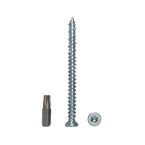 Image of (Pack of 20 pcs) Zinc Plated Steel 7.5 x 92 mm Concrete Frame Screws, Wood Screws, Torx Head, Masonry Screw, Flat Head (20, 7.5 x 92 mm)