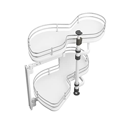 Image of VADANIA Kitchen Cabinet Blind Corner Pullout Organizer for 800mm Cabinet, 2 Tiers Swing Tray, Soft Close, Left Handed Open