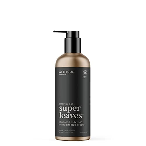 Image of ATTITUDE 2-in-1 Body Wash and Hair Shampoo with Essential Oil, EWG Verified, Dermatologically Tested, with Naturally Derived Ingredients, Vegan, Refillable Bottle, Patchouli and Black Pepper, 473 mL