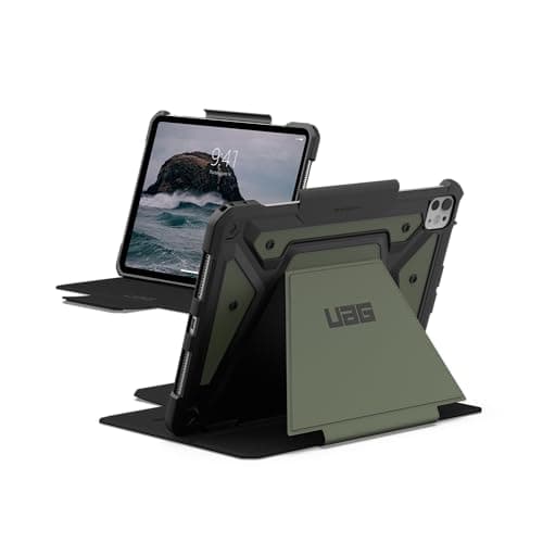 Image of URBAN ARMOR GEAR UAG Designed for iPad Pro 11" Case M5 2025 6th Gen, M4 2024 5th Gen A3357 A3358 A3359 A2836 A837 A3006, Adjustable Multi-Angle Stand Folio Cover w/Pencil Holder, Metropolis SE Olive