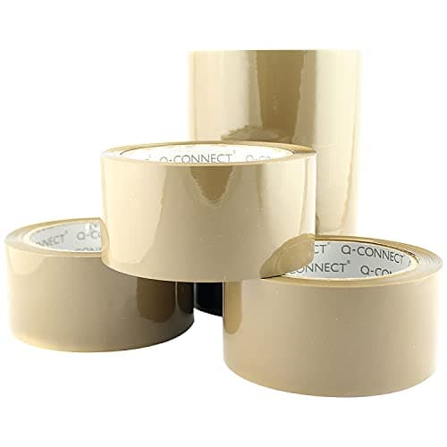 Image of Q-Connect Low Noise Polypropylene Packaging Tape 50mmx66m Brown (Pack of 6)