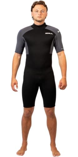 Image of Gul 2026 Mens Response Natur 3/2mm Back Zip Shorty Wetsuit - Black/Grey
