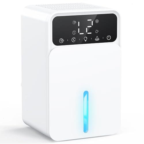 Image of Dehumidifiers for Home, 1500ML Quite Dehumidifiers for Bedroom, Portable Electric Bathroom Dehumidifier, 12H Timer, Automatic Shutoff, 7 Colorful Lights, Mini Dehumidifier for Drying Clothes